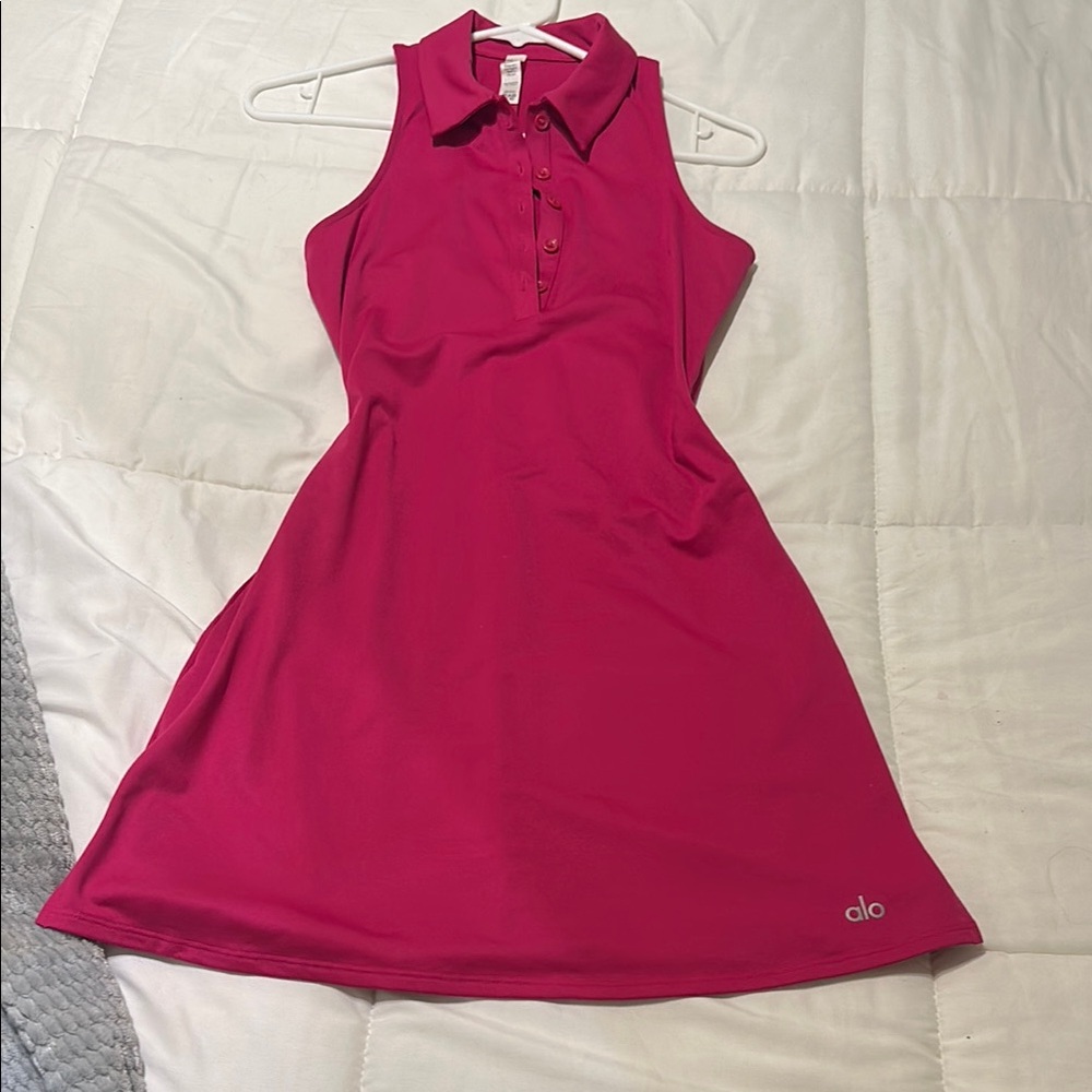 ALO Yoga Pink Sleeveless Polo Sundress xs fits like a small sold out color!